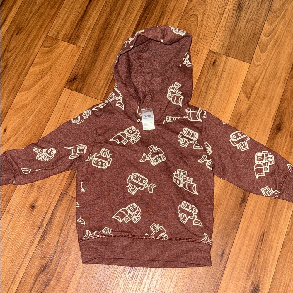 Carter's Brown bulldozer Hoodie
